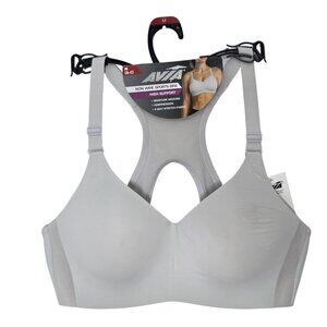 Avia Grey Non Wire Sports Bra High Support Size Medium 34C-36B (Cup A-C) NEW
